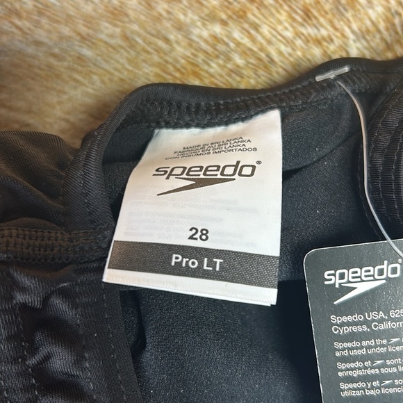 NWT Speedo Classic Black Swimsuit F FL 8002406001 Eco Solid Super Pro Sz 28 New - Picture 4 of 6